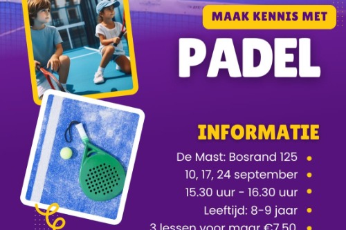Flyer padel voor kinderen
