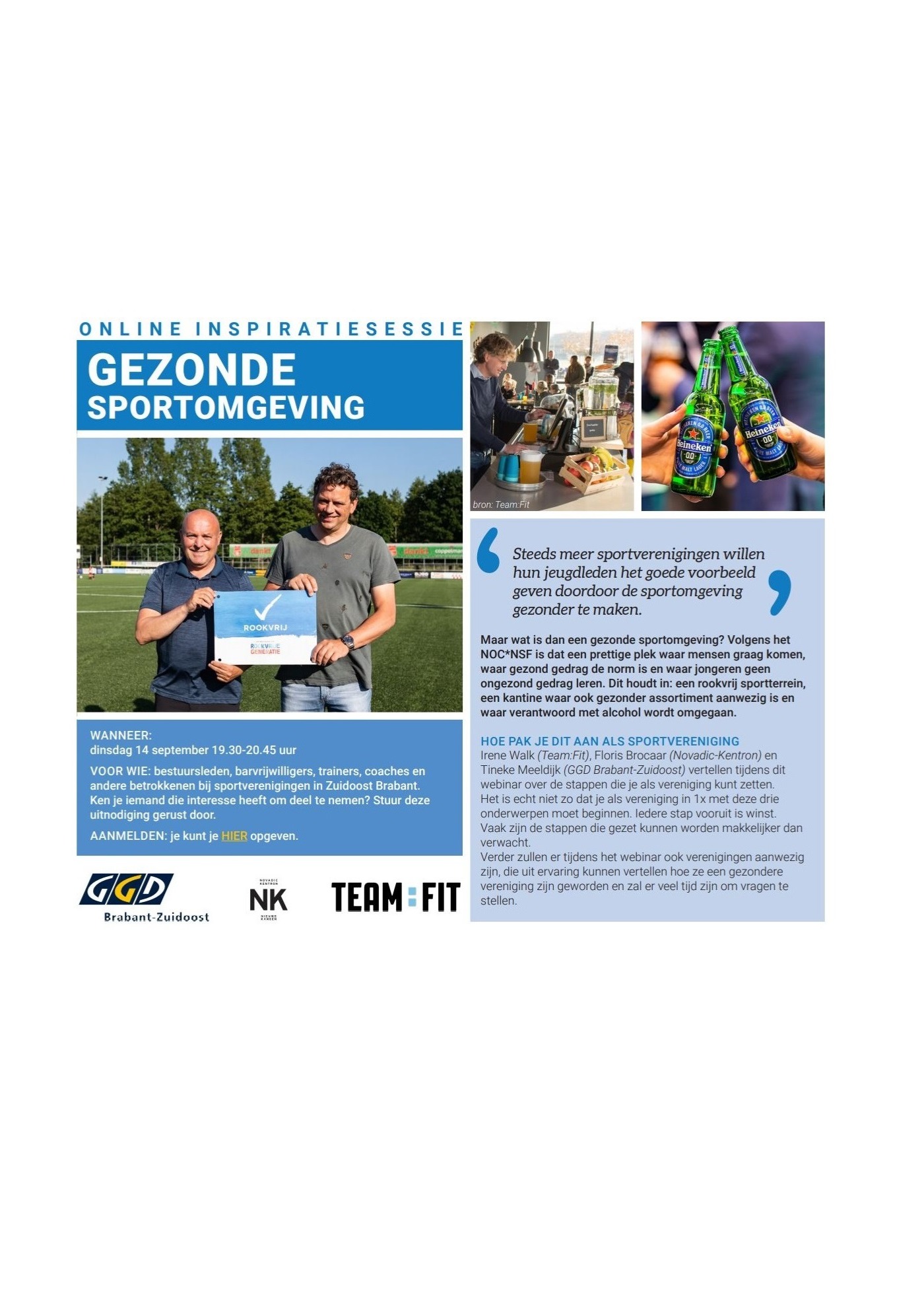 PDF-Document informatie flyer online inspiratiesessie gezonde sportomgeving