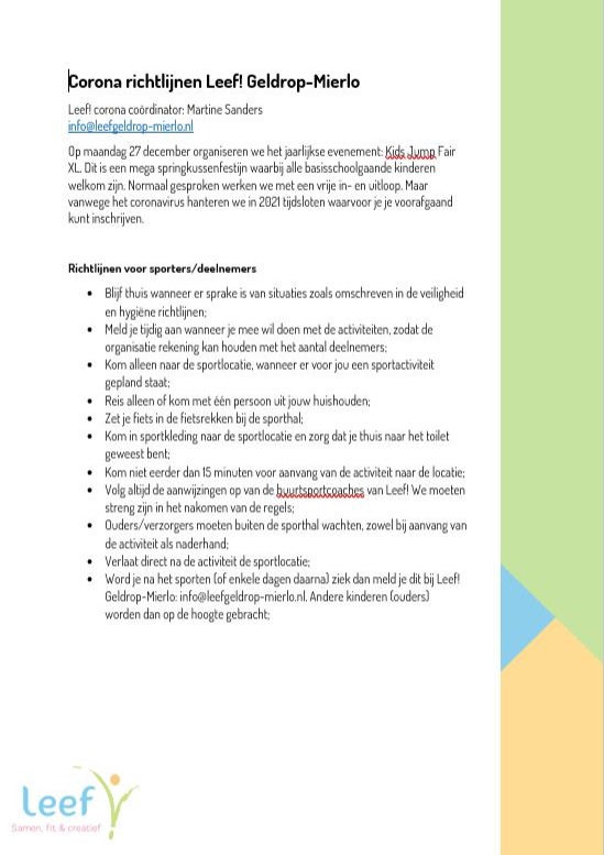 PDF-document coronarichtlijnen kids jump fair xl 2021