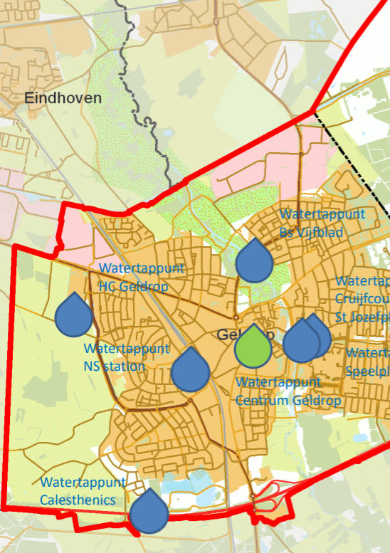 PDF-document met watertappunten in Geldrop-Mierlo